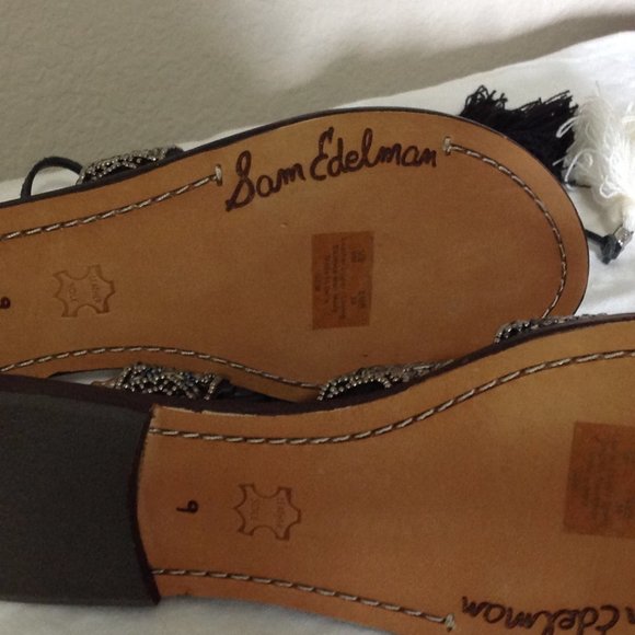 NWOB Sam Edelman beaded flat sandals 9 - Picture 5 of 5